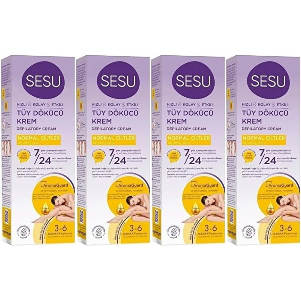 Sesu Tüy Dökücü Krem 100ML Normal Ciltler (4 Lü Set)