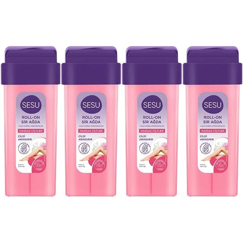 Sesu Roll-On Sir Ağda 100ML Pembe Hassas Cilt (4 Lü Set)