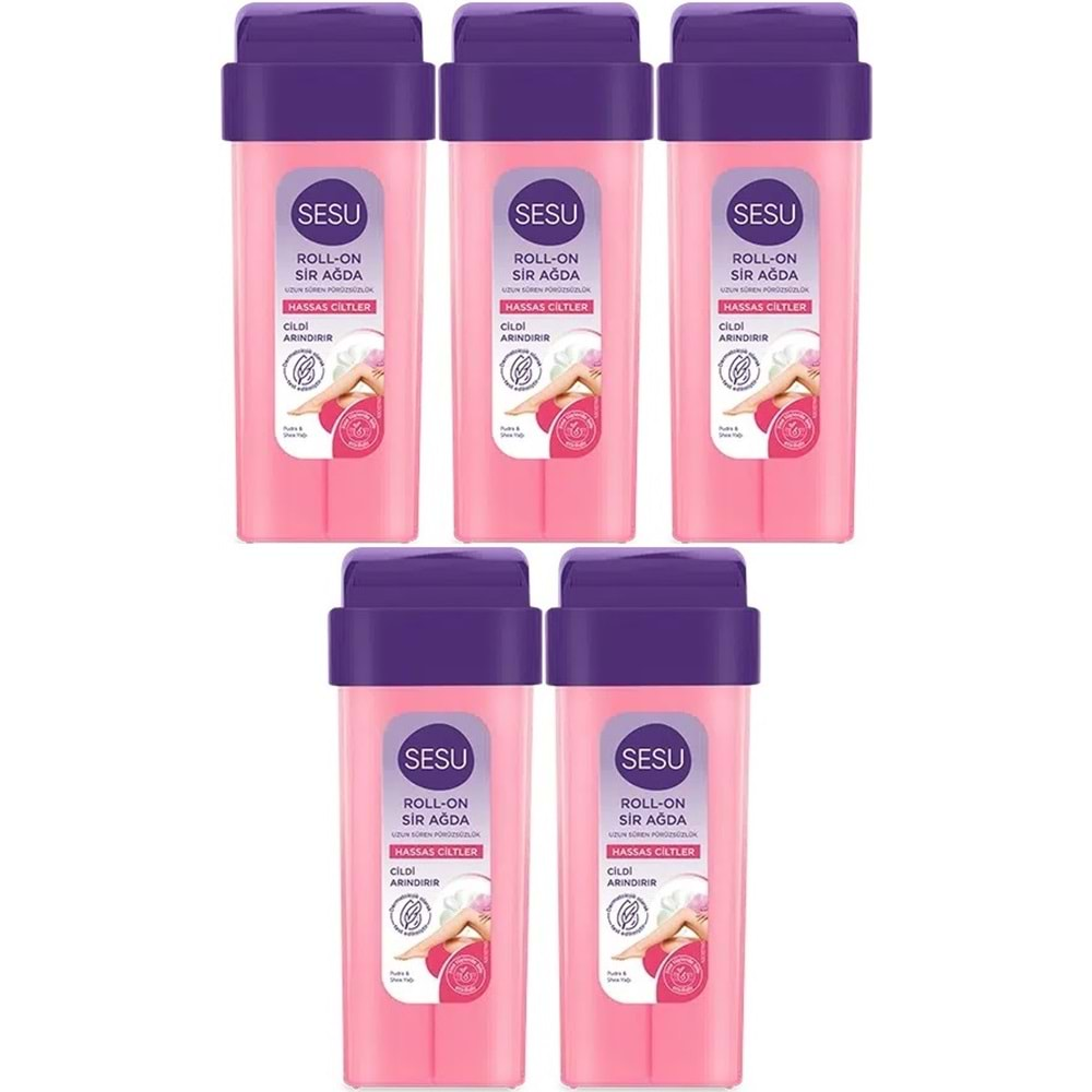 Sesu Roll-On Sir Ağda 100ML Pembe Hassas Cilt (5 Li Set)