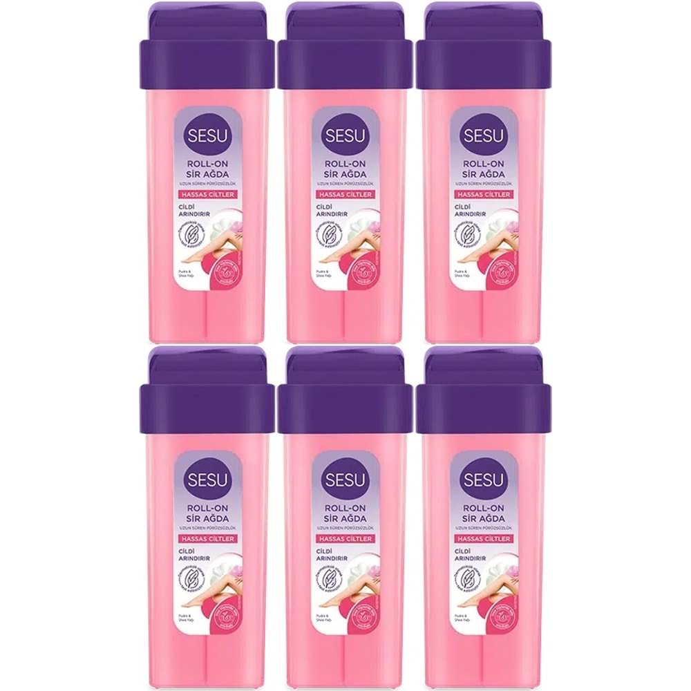 Sesu Roll-On Sir Ağda 100ML Pembe Hassas Cilt (6 Lı Set)