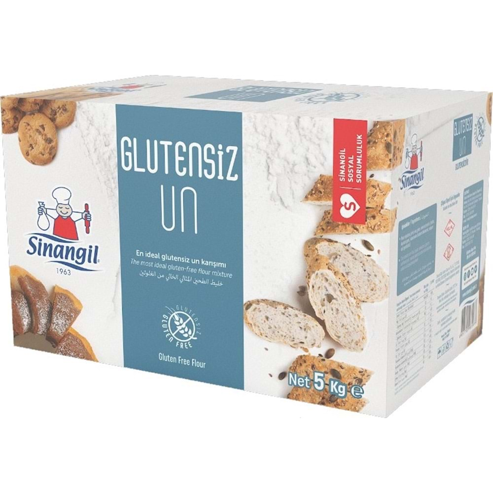 Sinangil Glutensiz Un 30KG (30000GR) Kutu Çölyak Diyetine Uygun (6PK*5Kg)