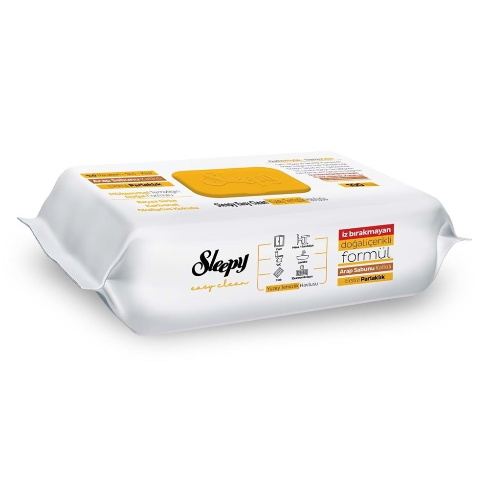 Sleepy Easy Clean Yüzey Temizlik Havlusu 100 Yaprak Arap Sabunlu Plstk Kapak (2 Li Set) 200 Yaprak