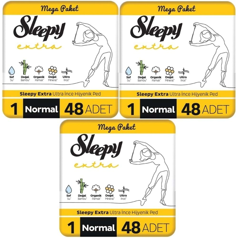 Sleepy Extra Hijyenik Ped Normal 144 Adet Mega Pk (3PK*48)