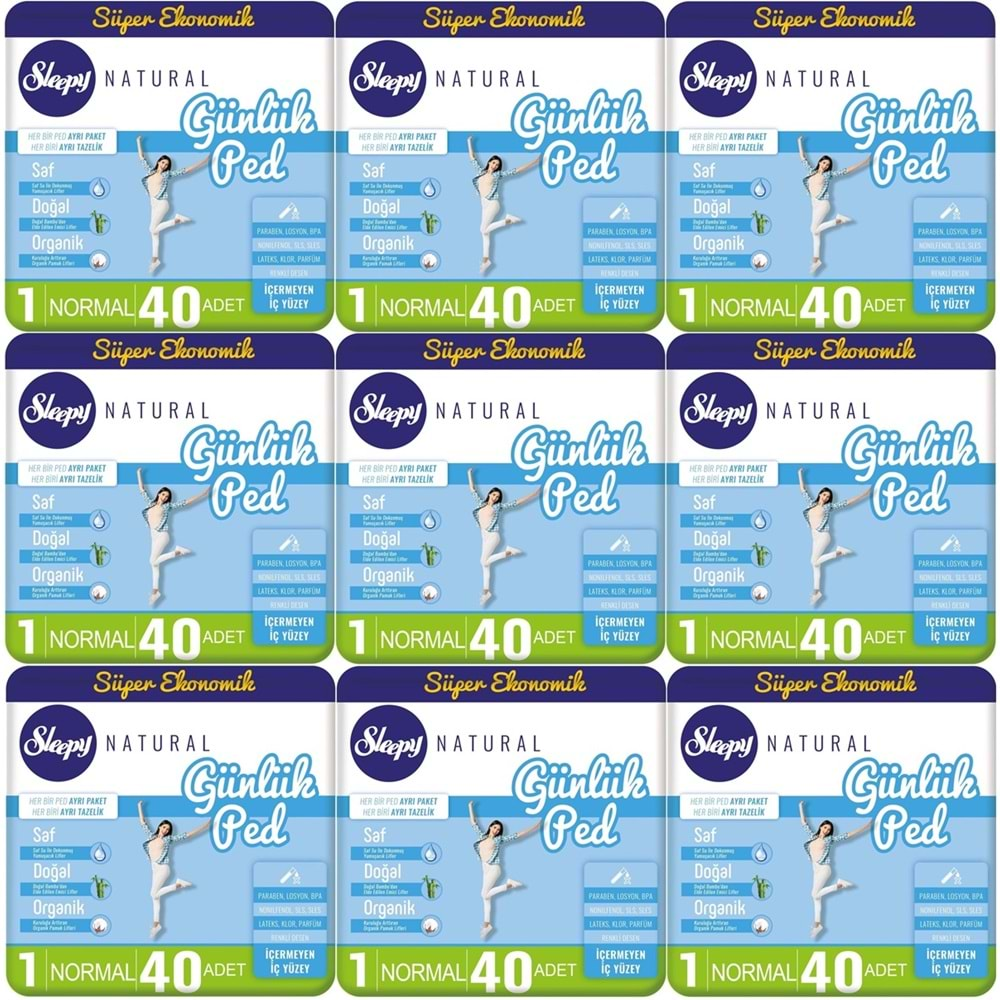 Sleepy Natural Günlük Ped Normal 360 Adet Süper Ekonomik Pk (9PK*40)