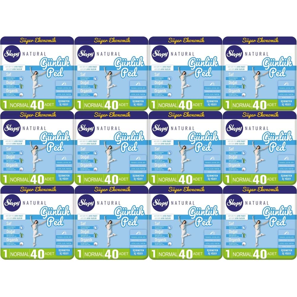 Sleepy Natural Günlük Ped Normal 480 Adet Süper Ekonomik Pk (12PK*40)