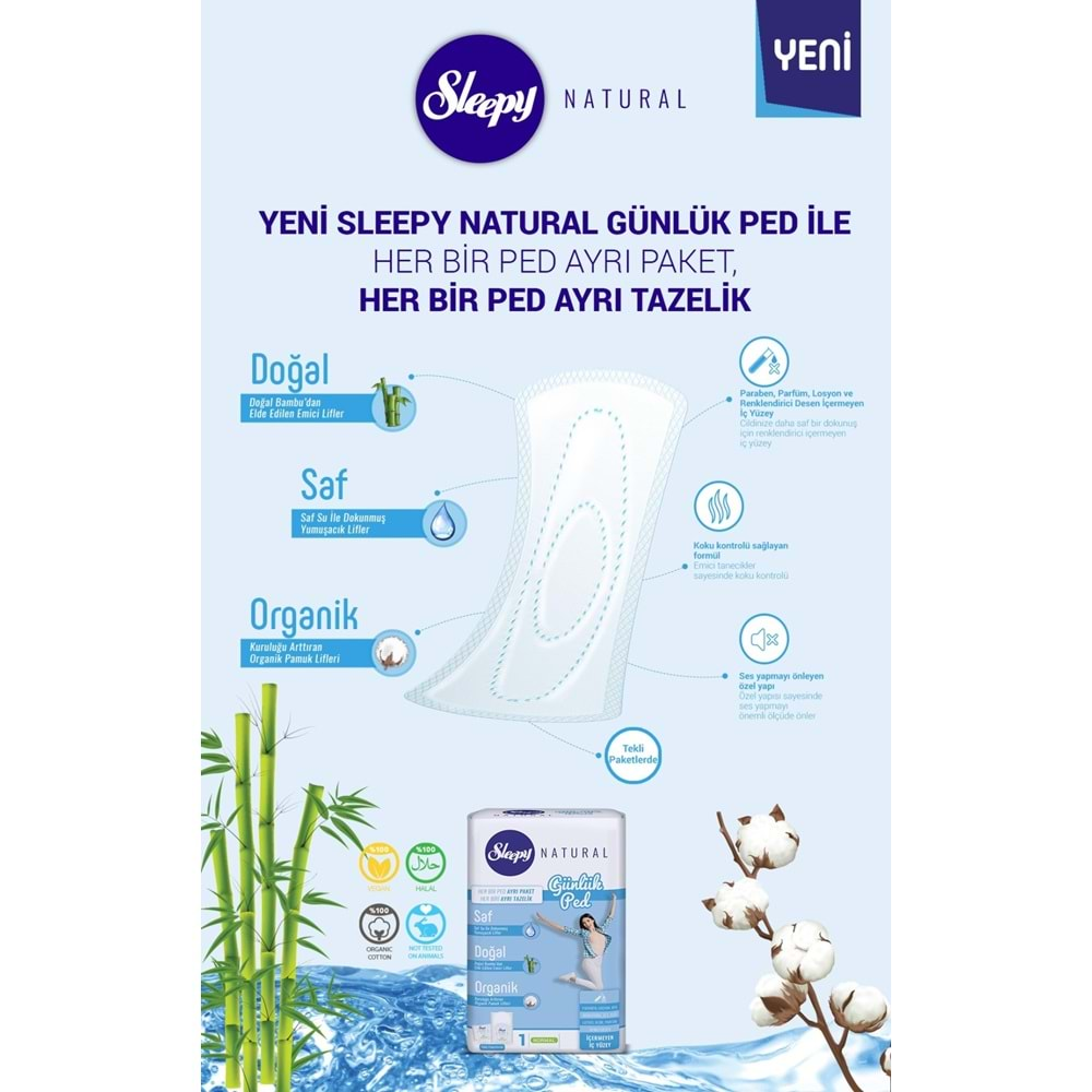 Sleepy Natural Günlük Ped Normal 720 Adet Süper Ekonomik Pk (18PK*40)