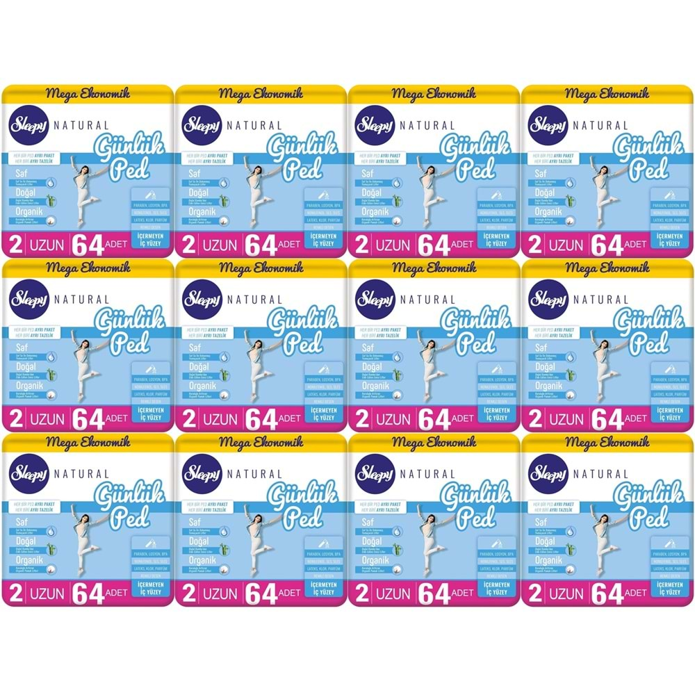 Sleepy Natural Günlük Ped Uzun 768 Adet Mega Pk (12PK*64)