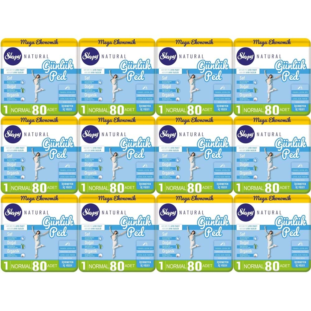 Sleepy Natural Günlük Ped Normal 960 Adet Mega Pk (12PK*80)