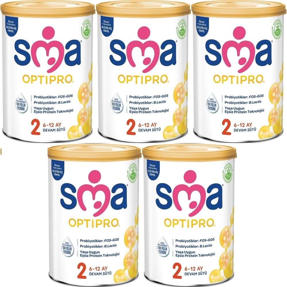 Sma Optipro 800GR No:2 Devam Sütü (6-12 Ay) (5 Li Set)