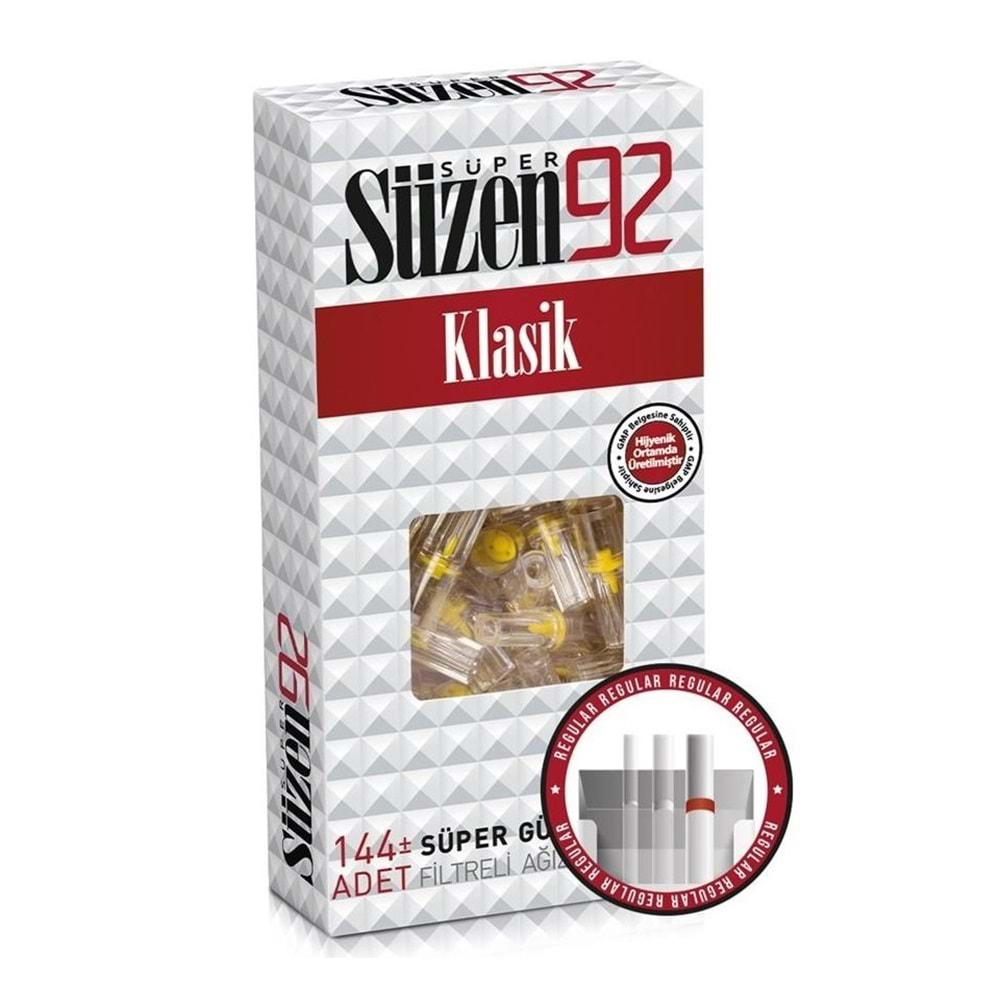 Süzen92 Klasik Sigara Ağızlık Filtresi 864 Adet Fırsat Pk Kutu (6PK*144)