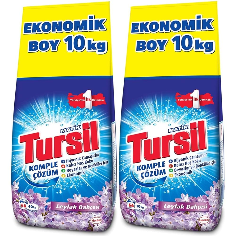 Tursil Matik Toz Çamaşır Deterjanı 20KG Leylak Bahçesi (2PK*10) (132 Yıkama)