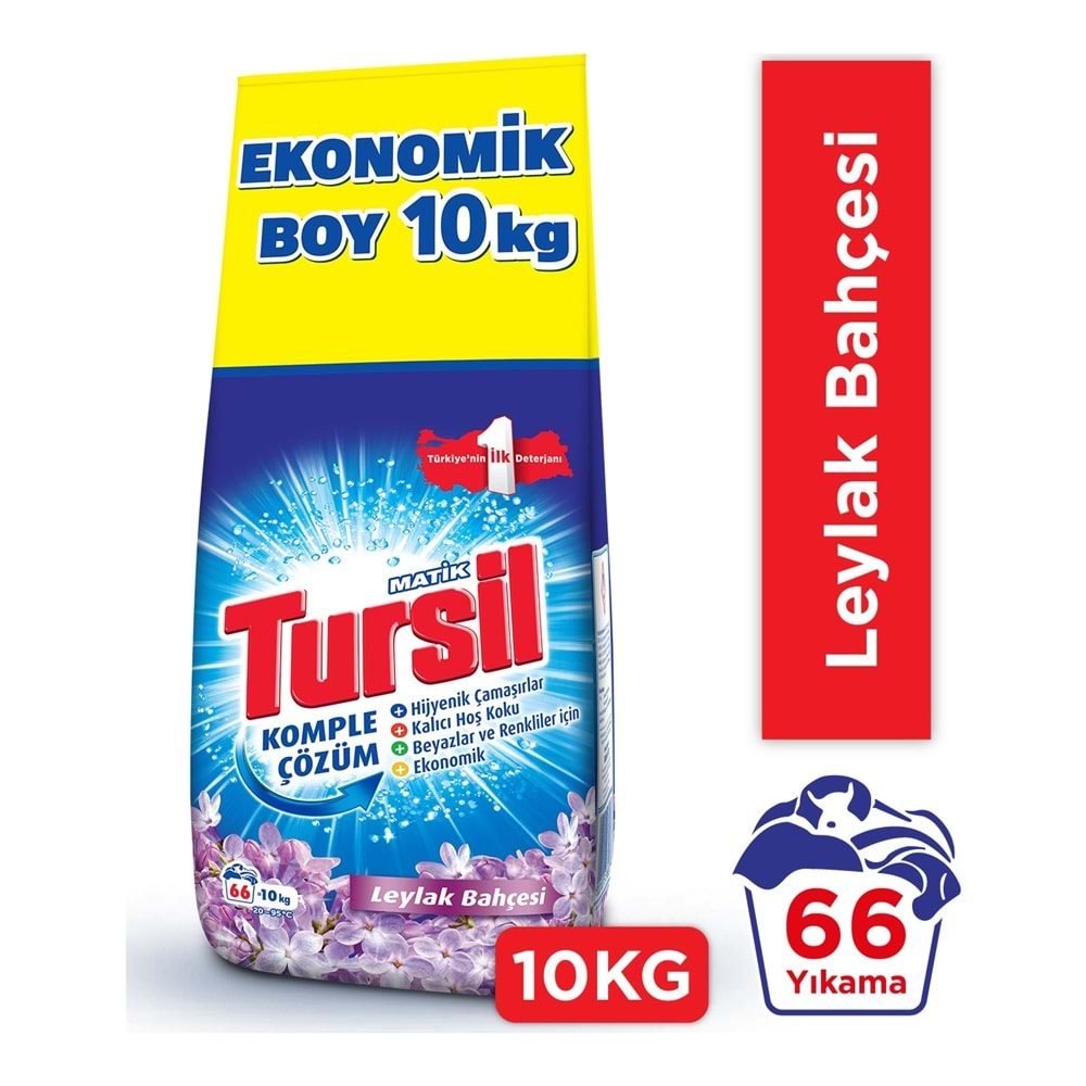 Tursil Matik Toz Çamaşır Deterjanı 20KG Leylak Bahçesi (2PK*10) (132 Yıkama)