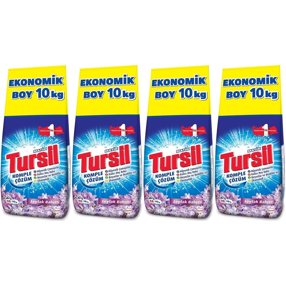 Tursil Matik Toz Çamaşır Deterjanı 40KG Leylak Bahçesi (4PK*10) (264 Yıkama)