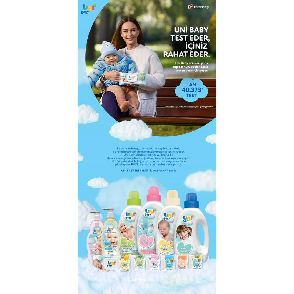 Uni Baby Islak Havlu Mendil 90 Yaprak Aile (5 Li Set) 450 Yaprak Plastik Kapaklı