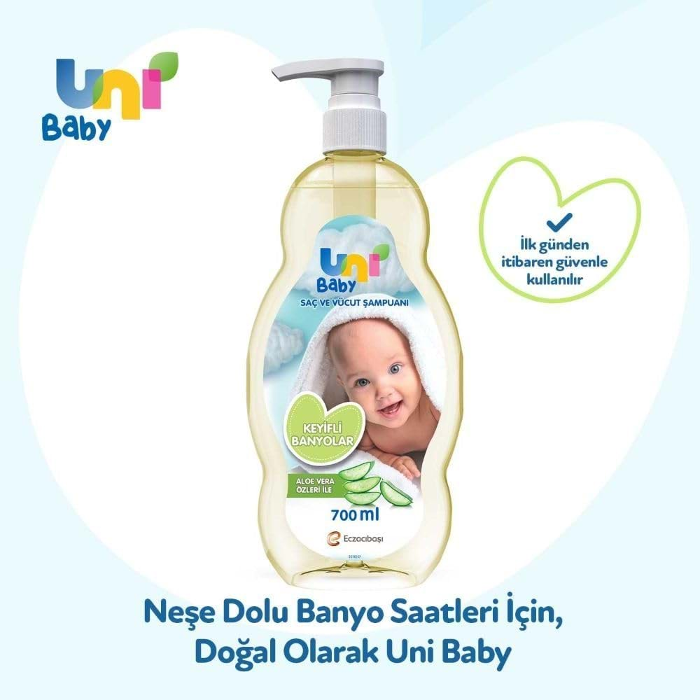 Uni Baby Bebek Şampuanı 700ML Keyifli Banyolar (Pompalı) (6 Lı Set)