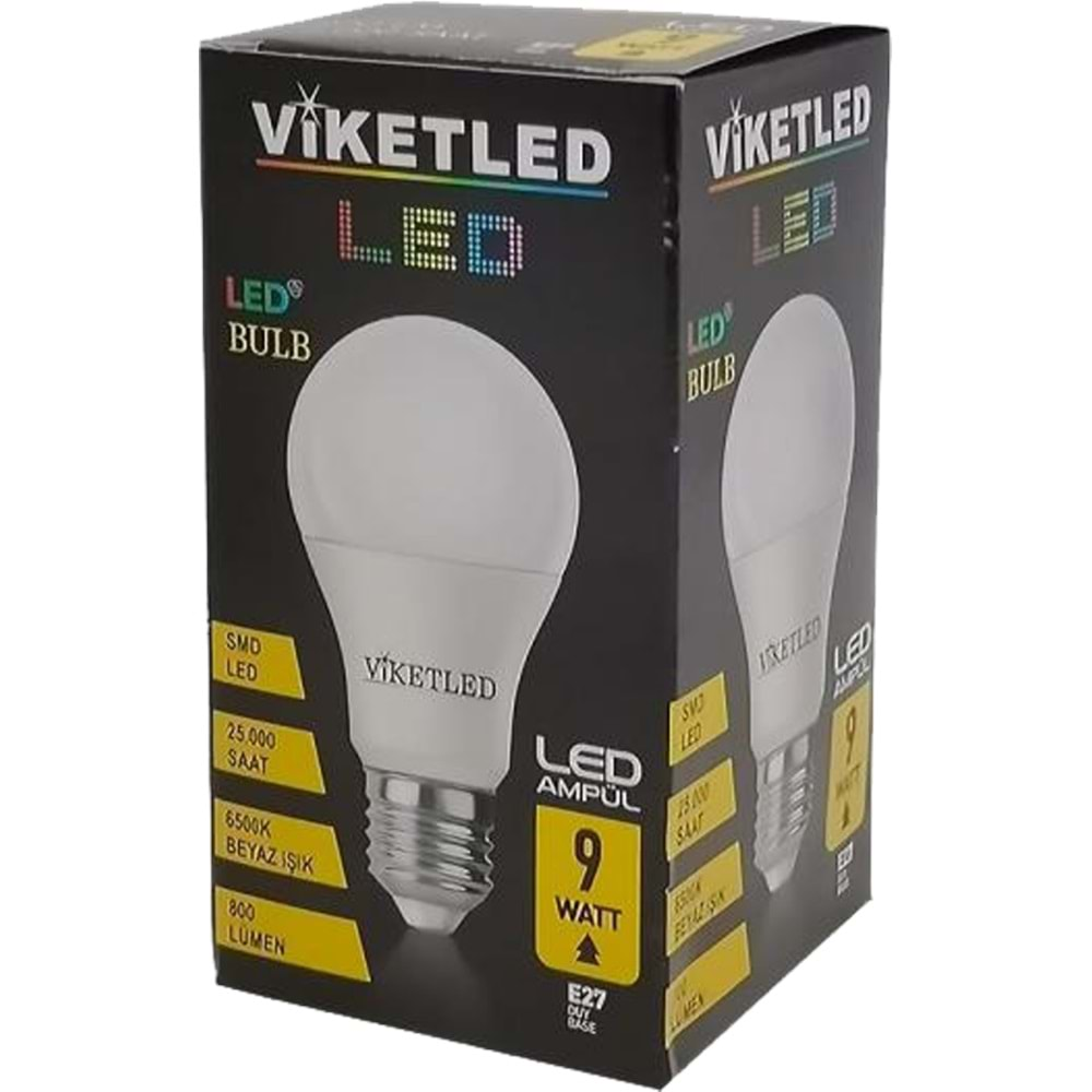 Viketled Led Ampül Beyaz-White 9W (18 Li Set)