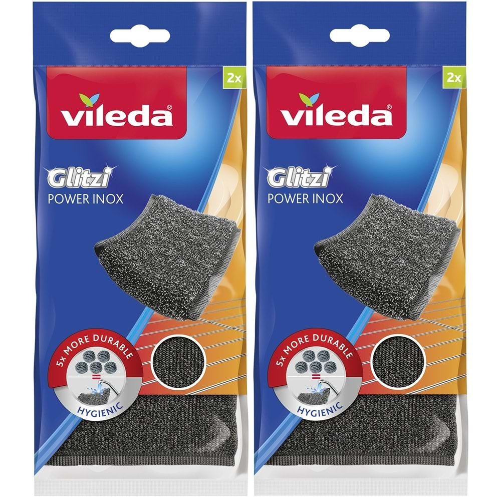 Vileda Power Inox Çelik Bulaşık Sünger (4 Lü Set) (2PK*2)