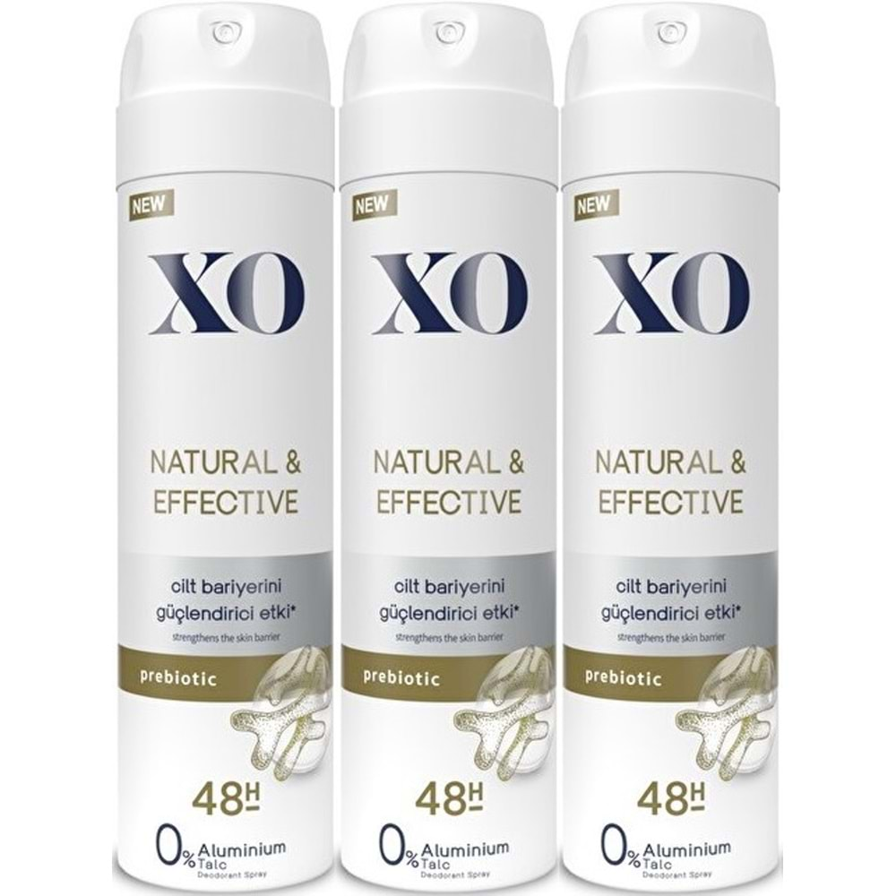 XO Deodorant 150ML Women-Kadın Natural & Effective (3 Lü Set)