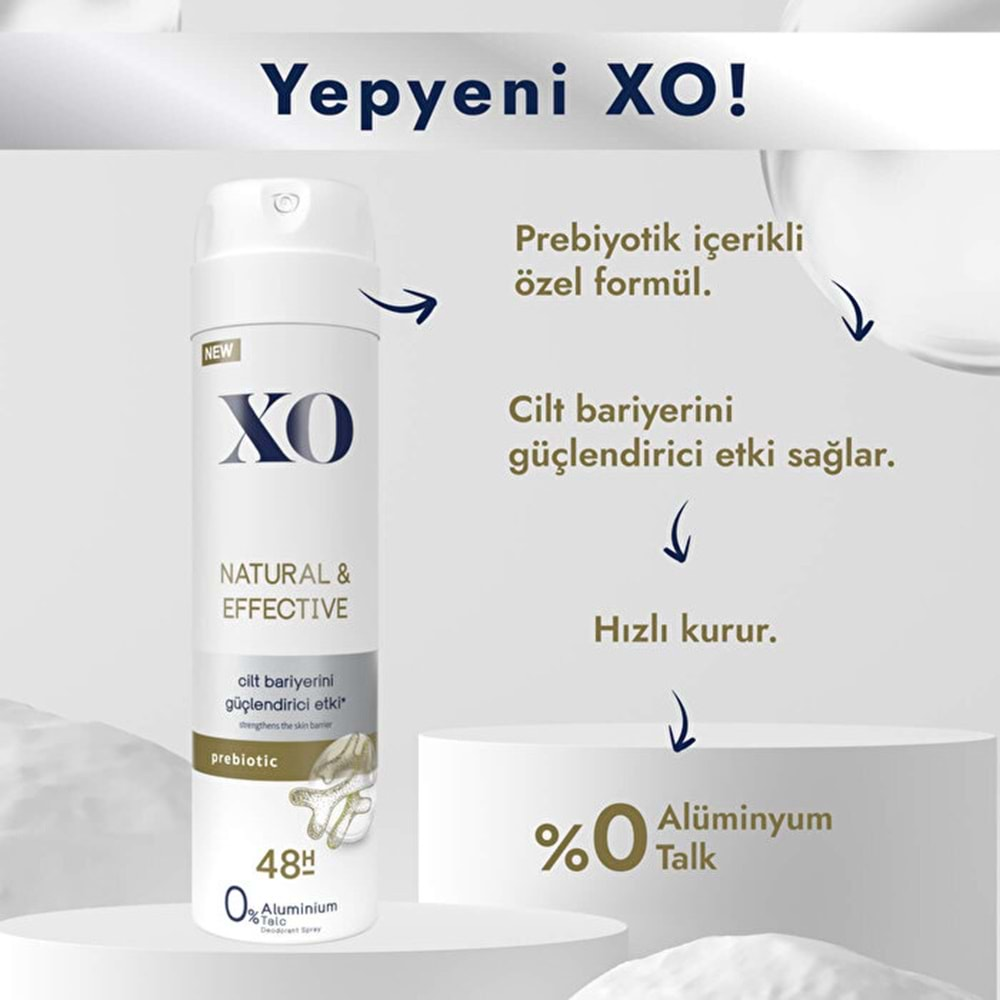 XO Deodorant 150ML Women-Kadın Natural & Effective (3 Lü Set)