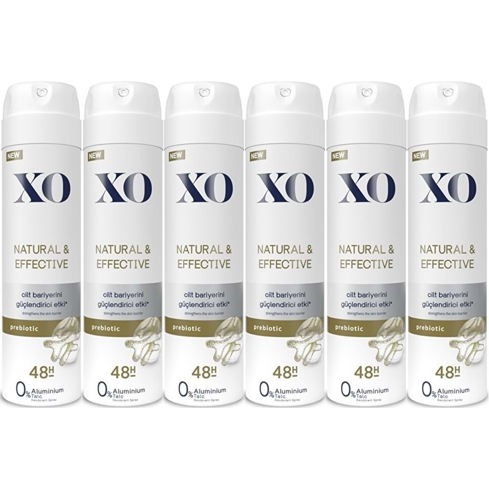 XO Deodorant 150ML Women-Kadın Natural & Effective (6 Lı Set)