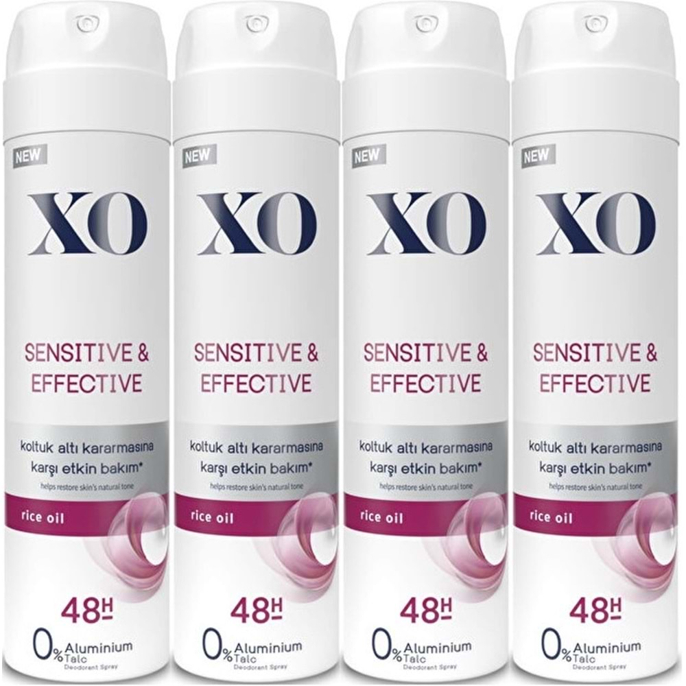 XO Deodorant 150ML Women-Kadın Sensitive & Effective (4 Lü Set)