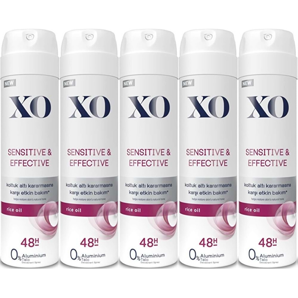 XO Deodorant 150ML Women-Kadın Sensitive & Effective (5 Li Set)