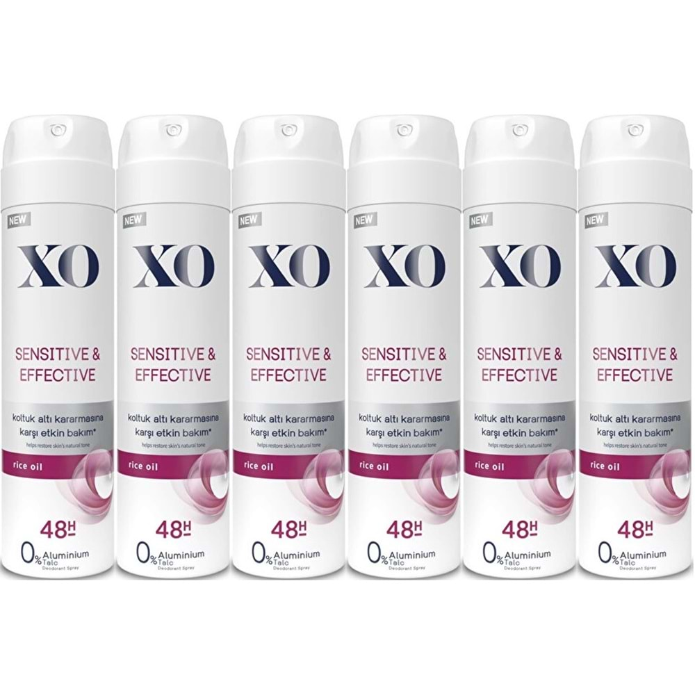 XO Deodorant 150ML Women-Kadın Sensitive & Effective (6 Lı Set)