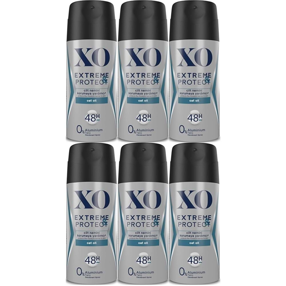 XO Deodorant 150ML Men-Erkek Extreme & Protect (6 Lı Set)