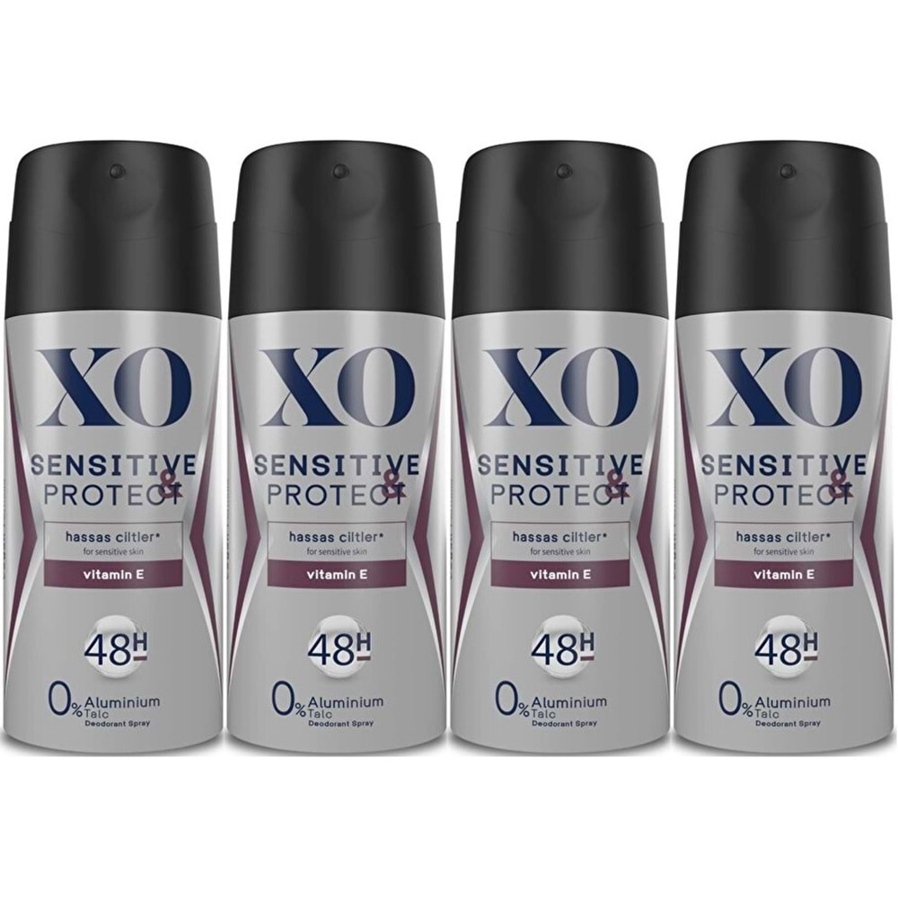 XO Deodorant 150ML Men-Erkek Sensitive & Protect (4 Lü Set)