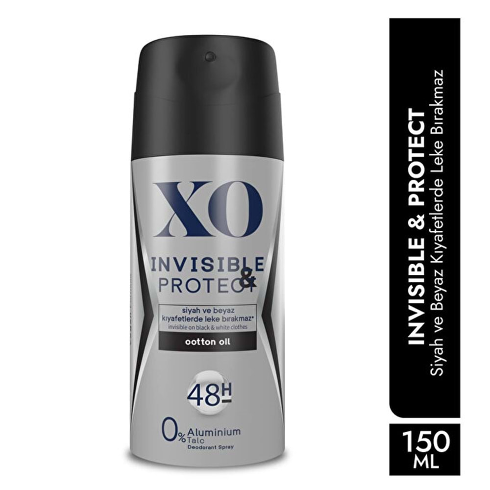 XO Deodorant 150ML Men-Erkek Invisible & Protect (3 Lü Set)