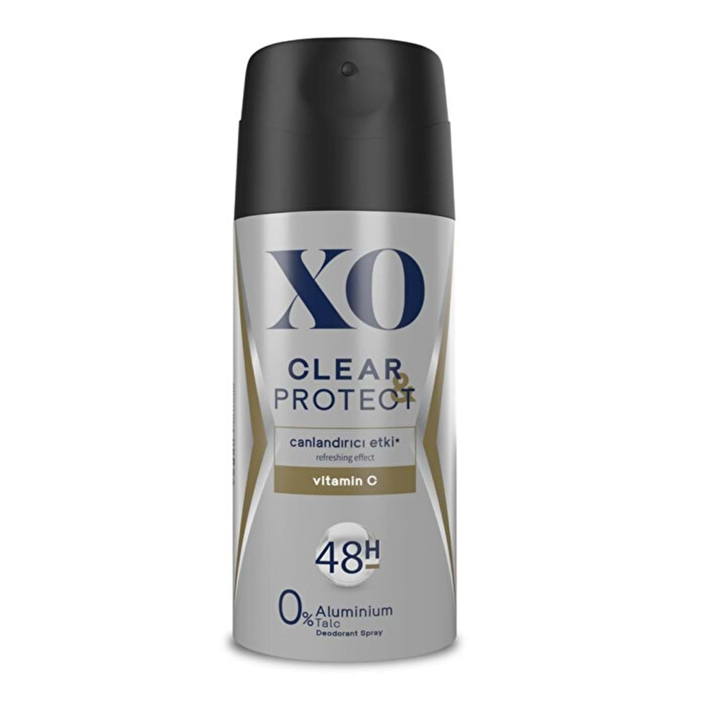 XO Deodorant 150ML Men-Erkek Extreme-Sensitive-Insivible-Clear & Protect (Karma 4 Lü Set)