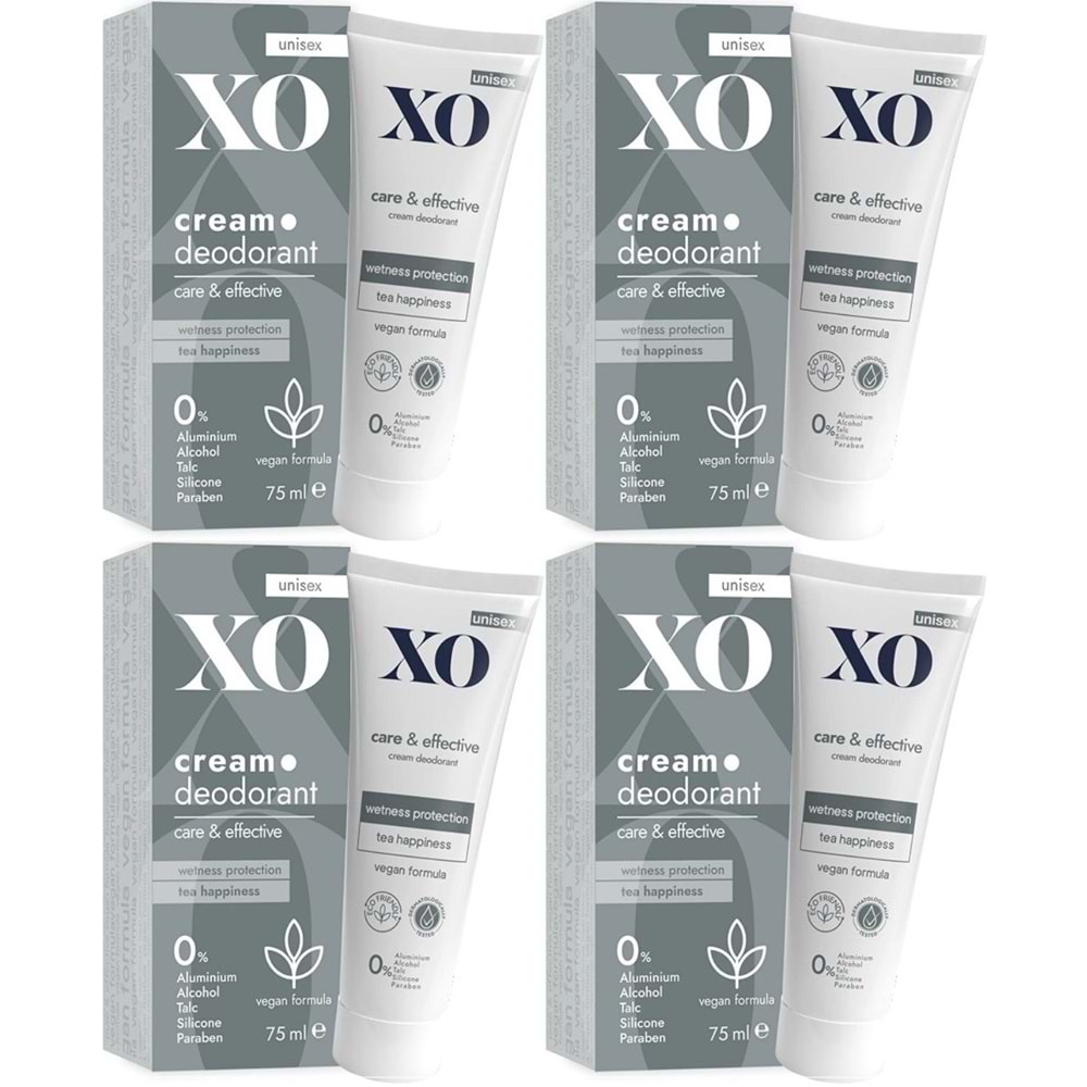 XO Krem Deodorant 75ML Unisex Care & Effective Parfümlü (4 Lü Set)