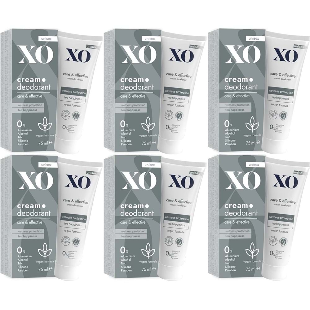 XO Krem Deodorant 75ML Unisex Care & Effective Parfümlü (6 Lı Set)