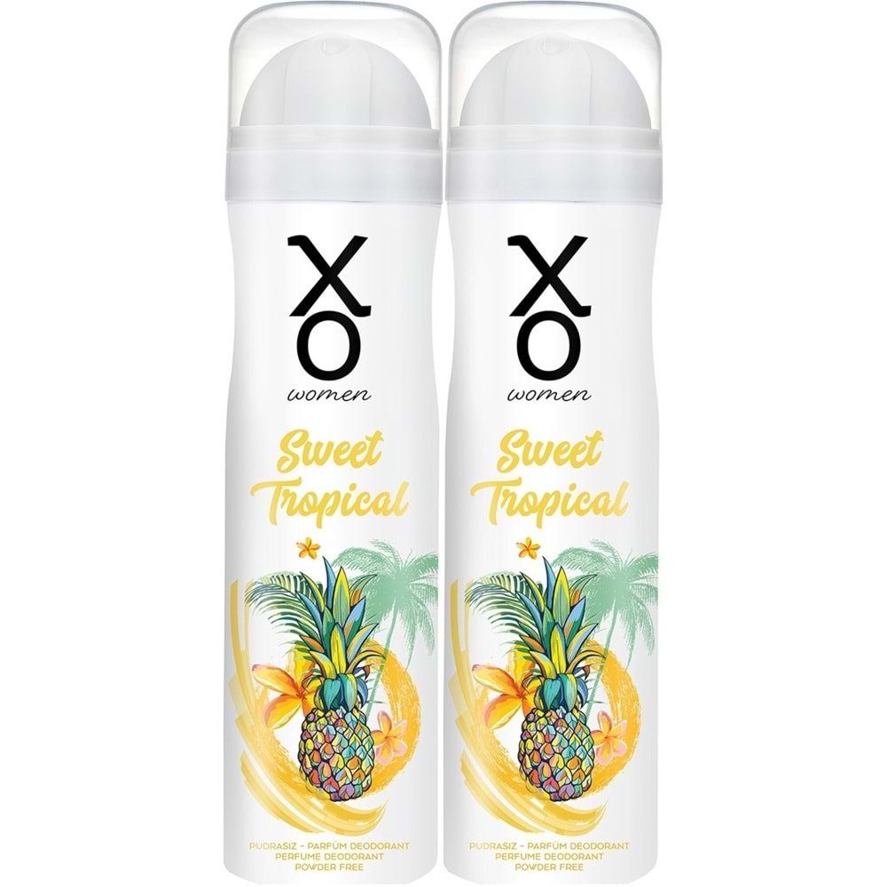 XO Deodorant 150ML Women-Kadın Sweet Tropical (2 Li Set)