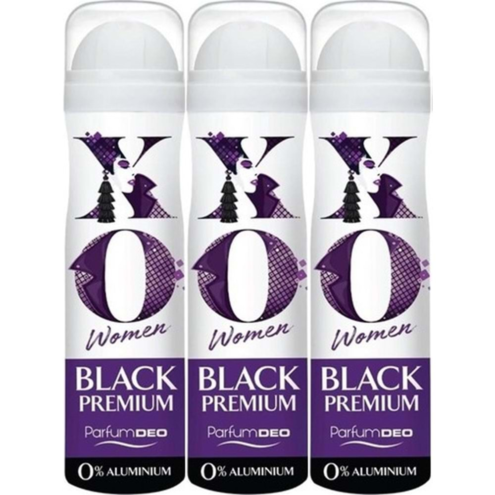 XO Deodorant 150ML Women-Kadın Black Premium (3 Lü Set)