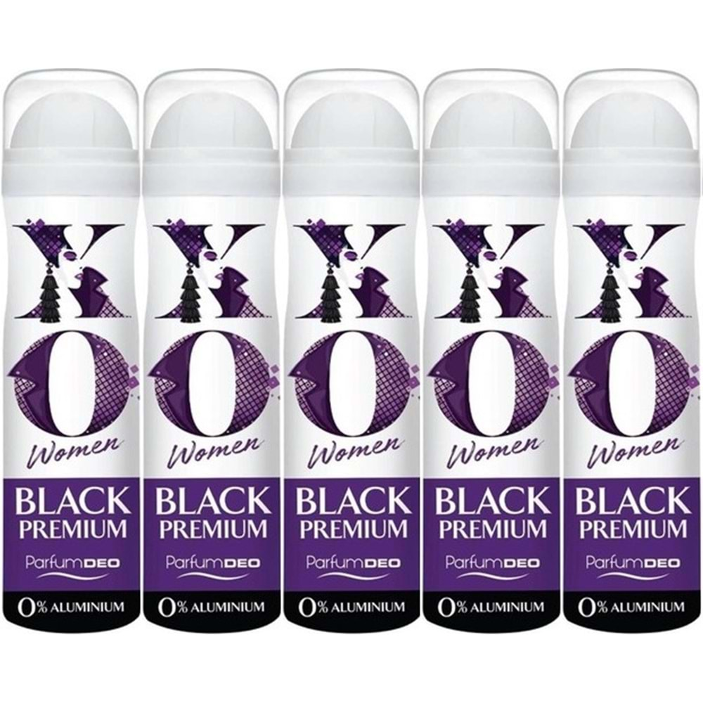 XO Deodorant 150ML Women-Kadın Black Premium (5 Li Set)