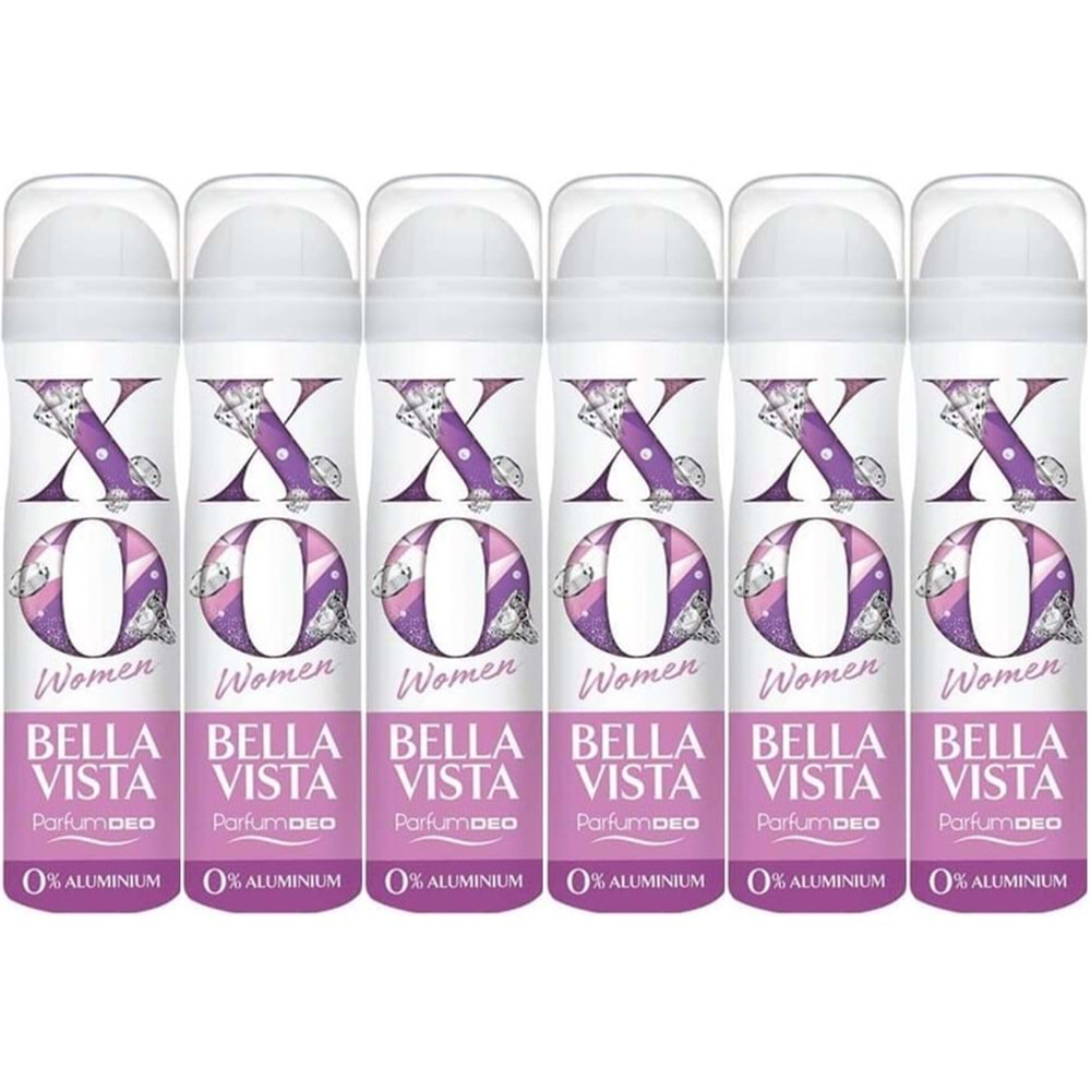 XO Deodorant 150ML Women-Kadın Bella Vista (6 Lı Set)