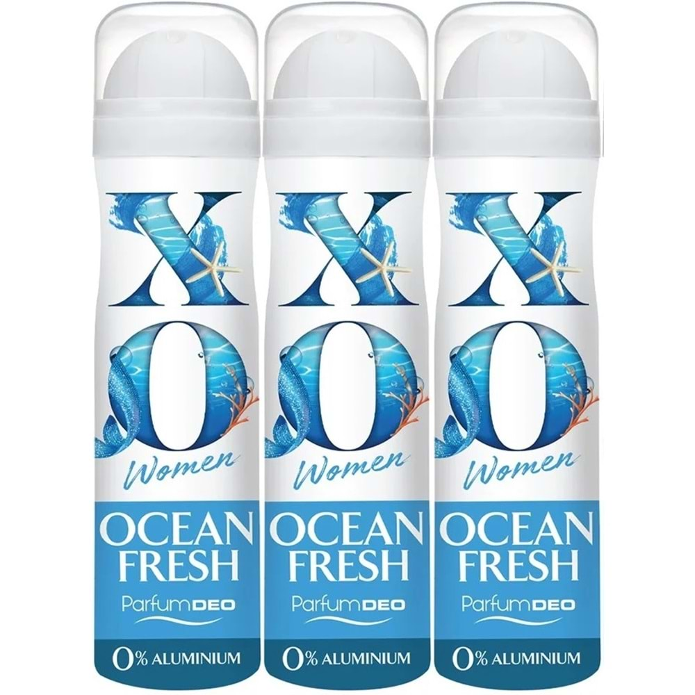 XO Deodorant 150ML Women-Kadın Ocean Fresh (3 Lü Set)