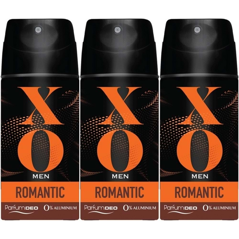 XO Deodorant 150ML Men-Erkek Romantıc (3 Lü Set)