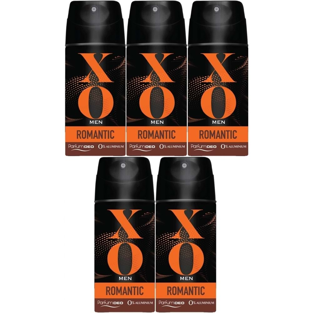 XO Deodorant 150ML Men-Erkek Romantıc (5 Li Set)