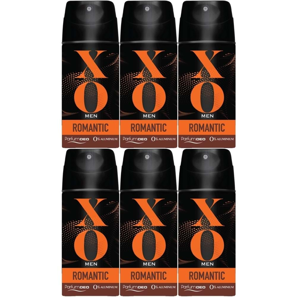 XO Deodorant 150ML Men-Erkek Romantıc (6 Lı Set)