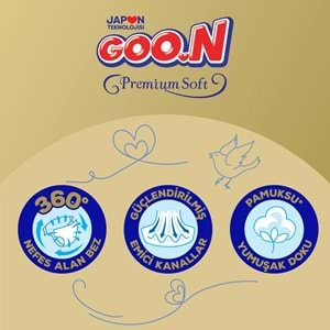 Goon Premium Soft Bebek Bezi Beden:4 (9-14Kg) Maxi 34 Adet Jumbo Pk