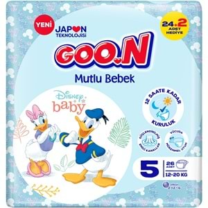 Goon Mutlu Bebek Bebek Bezi Beden:5 (12-20Kg) Junior 26 Adet Jumbo Pk