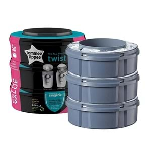 Tommee Tippee Twist & Click Çöp Poşeti Yedek Kartuş (3 Lü Set)