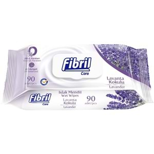 Fibril Islak Havlu Mendil 90 Yaprak Lavanta Plastik Kapaklı Tekli Pk