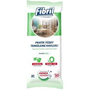 Fibril Yüzey Temizlik Havlusu 50 Yaprak XL Temizlik Kokulu Plastik Kapaklı