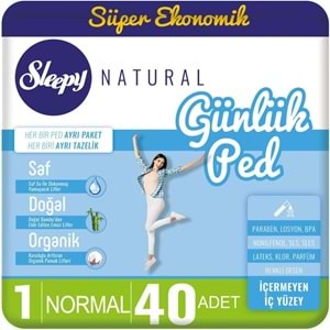 Sleepy Natural Günlük Ped Normal 40 Adet Süper Ekonomik Pk