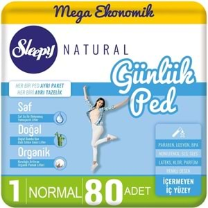 Sleepy Natural Günlük Ped Normal 80 Adet Mega Pk