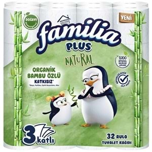 Familia Plus Tuvalet Kağıdı 3 Katlı 32 Li Paket Natural (Organik Bambu Özlü)