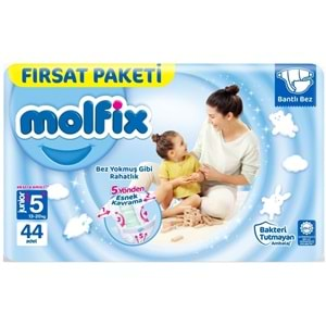 Molfix Bebek Bezi Beden:5+ (13-20Kg) Junior Plus 44 Adet Fırsat Pk